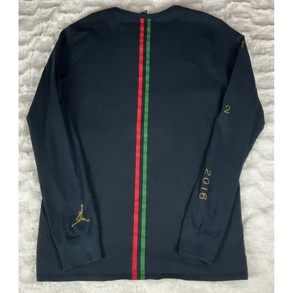 Air JORDAN Men's Black Larger Black History Month Graphic Pullover Long Sleeve